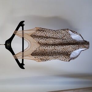 Norma Kamali leopard and mesh one piece swimsuit Large